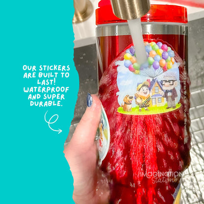 Bluey Unicorse Sticker | Transparent Glossy Vinyl Decal for Laptop & Water Bottle | Cartoon Gift with Together in Our Hearts Quote