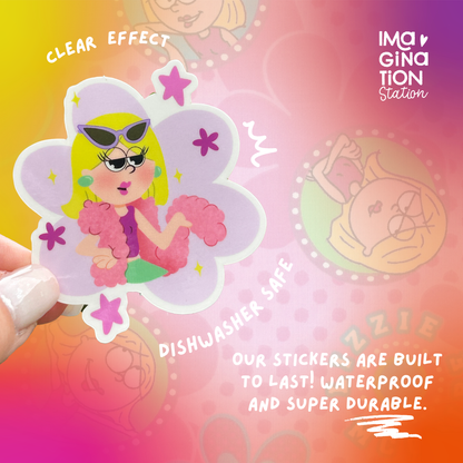 Lizzie McGuire Transparent Sticker | 2000s Disney Nostalgia Decal | Waterproof Glossy Vinyl | Retro Pop Culture Gift