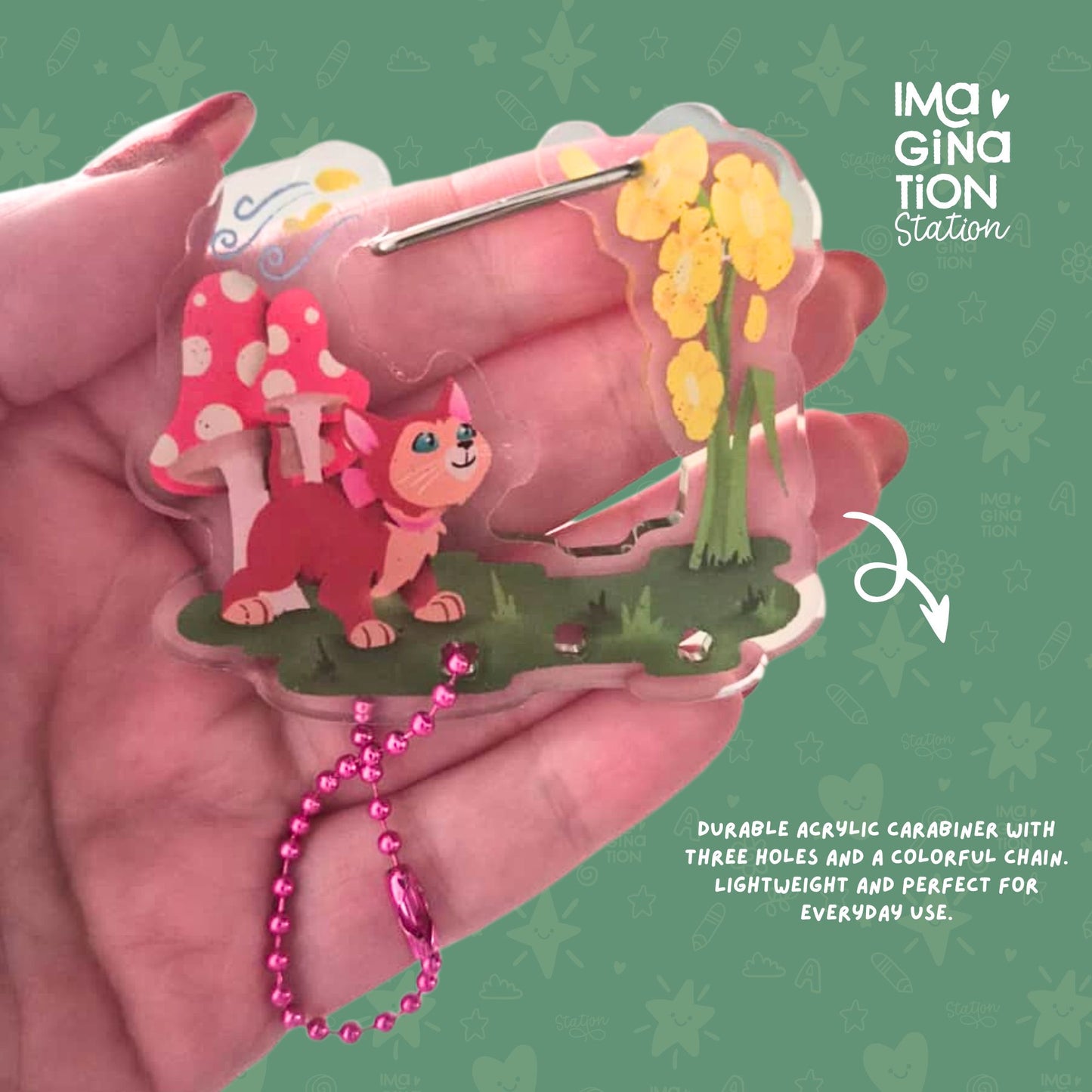 Alice in Wonderland Dinah Carabiner - Acrylic Clear Keychain