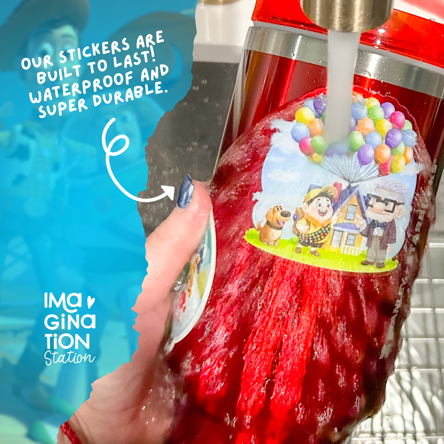 Toy Story Woody Featuring Rex Sticker - Waterproof Clear Glossy Effect