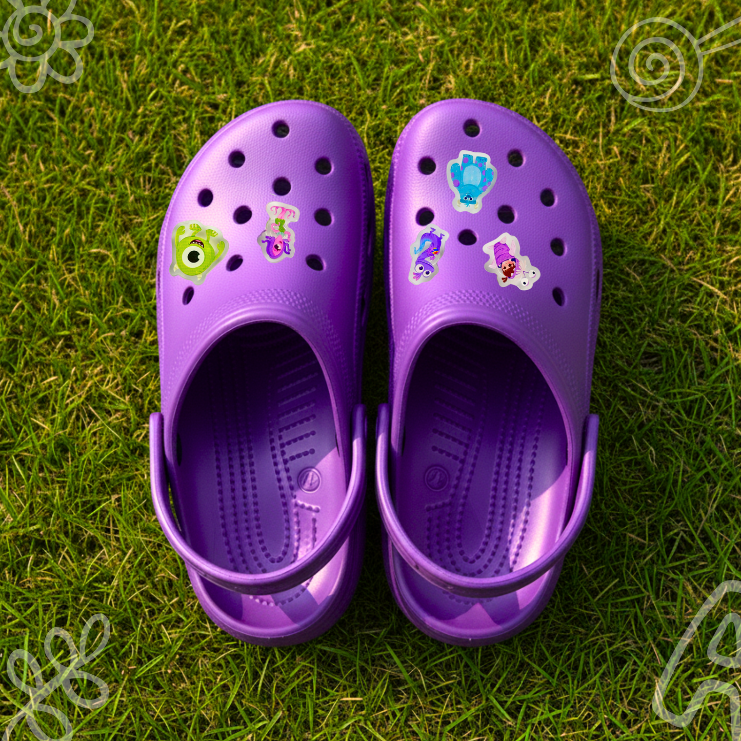 Monsters Inc Acrylic Shoe Charms - Disney Pixar Costume Accessories for Crocs