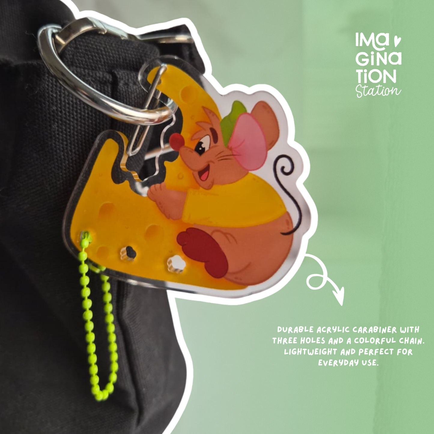 Cinderella Gus Carabiner - Acrylic Clear Keychain.