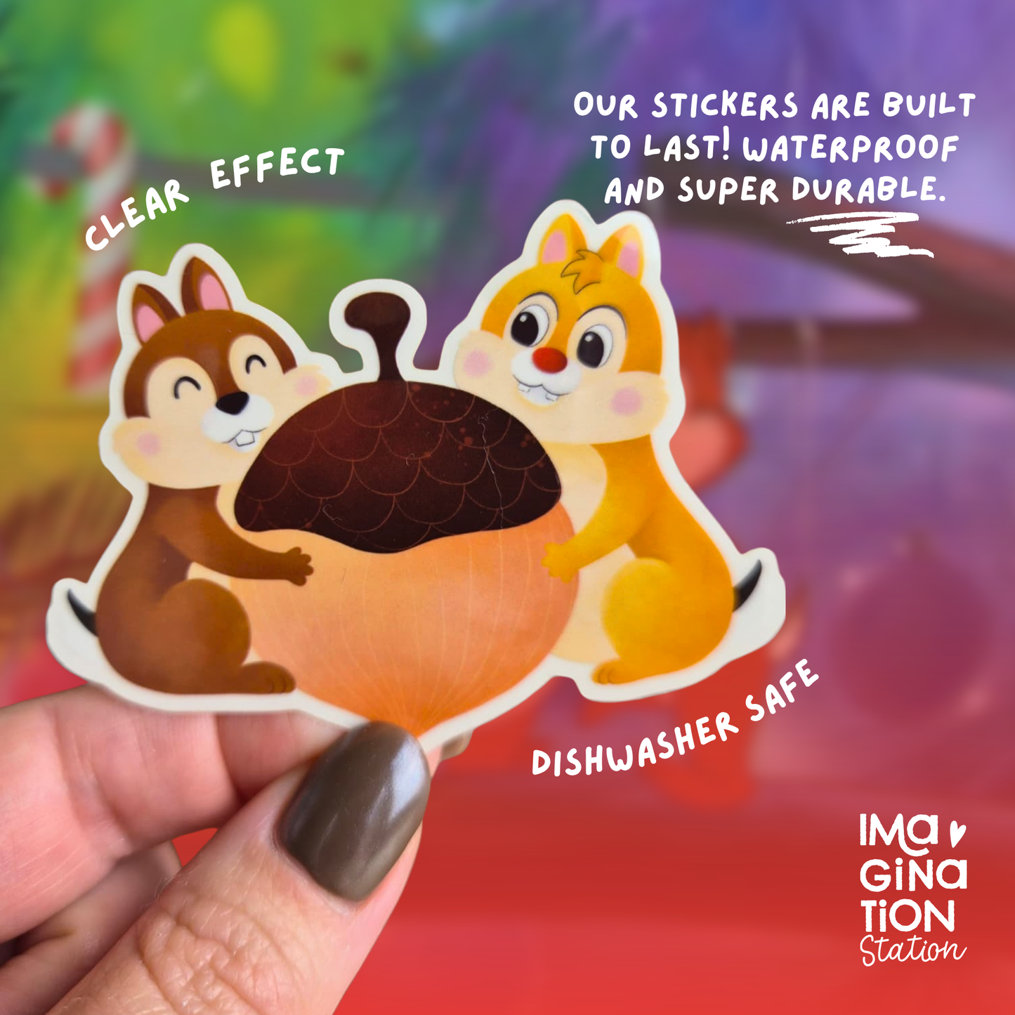 Chip and Dale  - Waterproof Clear Sticker Glossy Effect