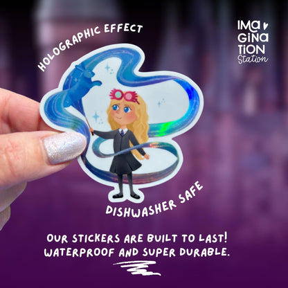 Luna Holographic Vinyl Sticker – Waterproof Rainbow Wizard Magic Decal