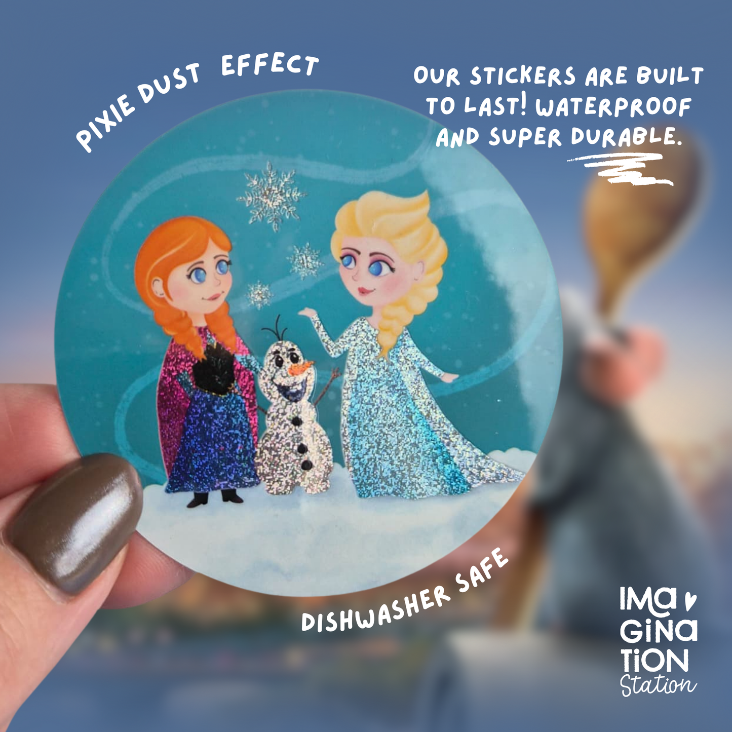Frozen Waterproof Sticker - Pixie Dust Glossy Effect
