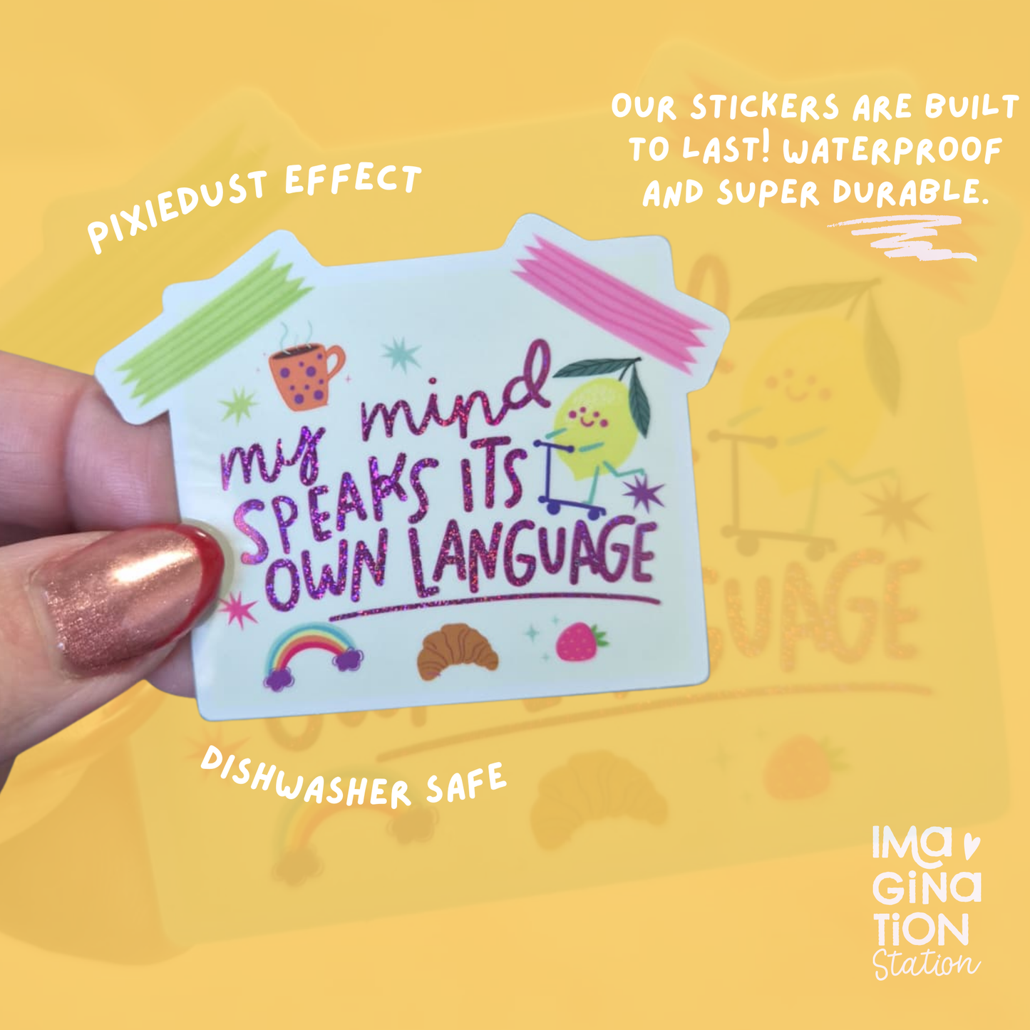 Cute Inspirational Quote Sticker - Waterproof Pixie Dust Glossy Effect