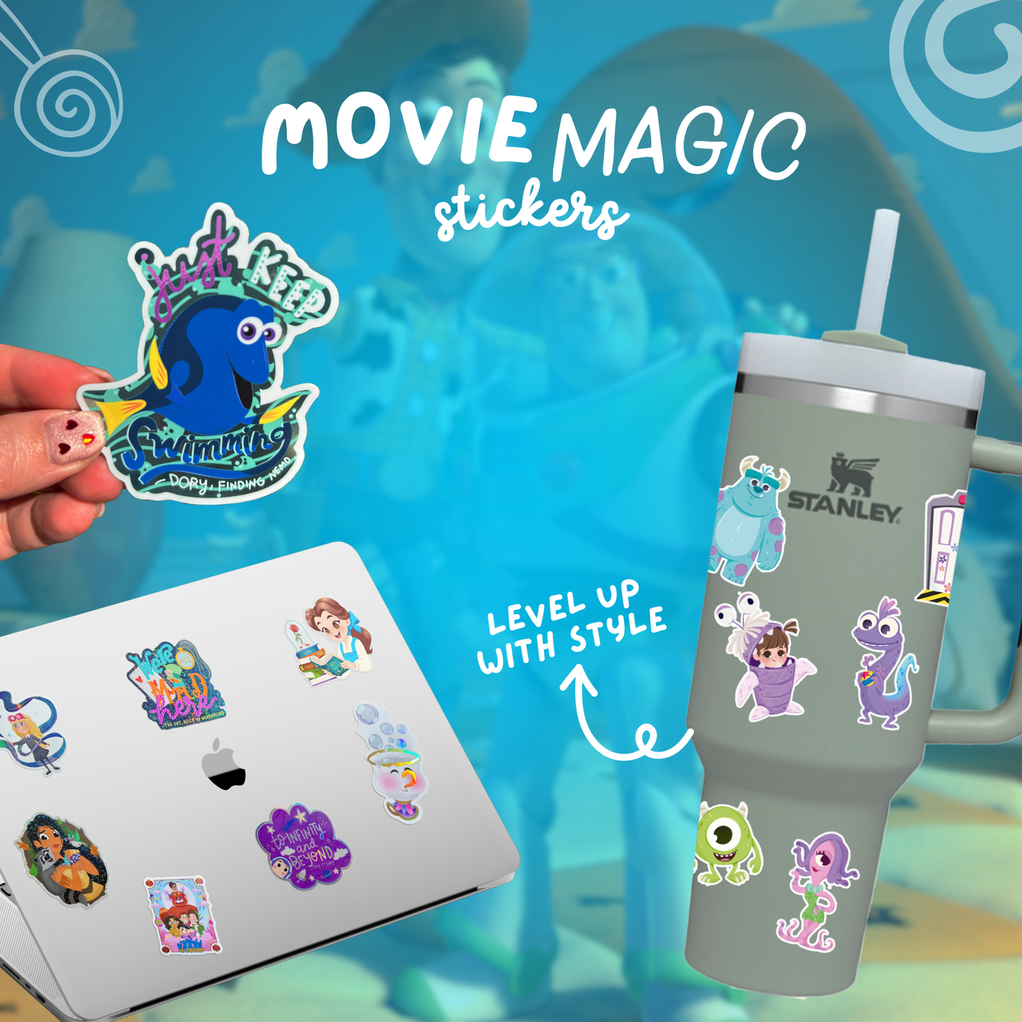 Toy Story Woody Featuring Rex Sticker - Waterproof Clear Glossy Effect