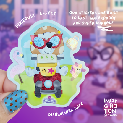 Granny Muffin Sticker | Waterproof Pixie Dust Effect