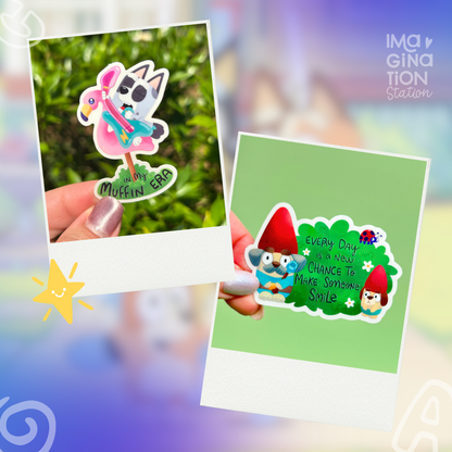 Bluey Fun Pack - 4 Stickers + Car Magnet Bundle