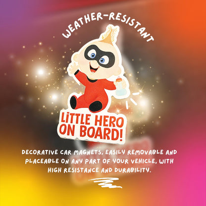 Jack-Jack Little Hero On Board Car Magnet – Waterproof Pixar Incredibles Baby Safety Sign