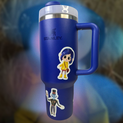 Coraline Custom Tumbler 40oz - Glow in the Dark Vinyl Sticker Set
