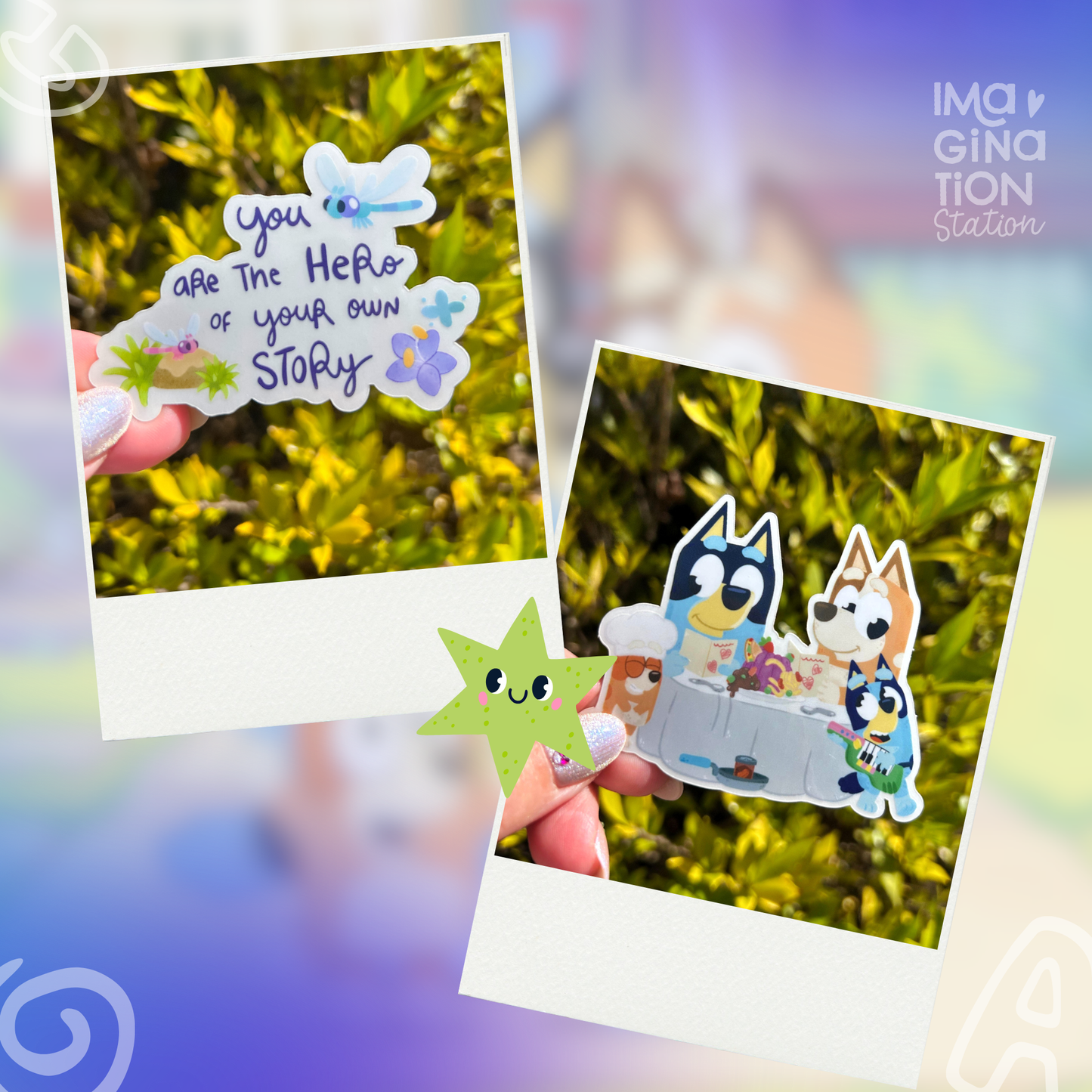 Bluey Fun Pack - 4 Stickers + Car Magnet Bundle