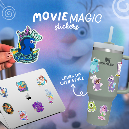 Olaf and Sven Sticker - Waterproof Glitter Glossy Effect