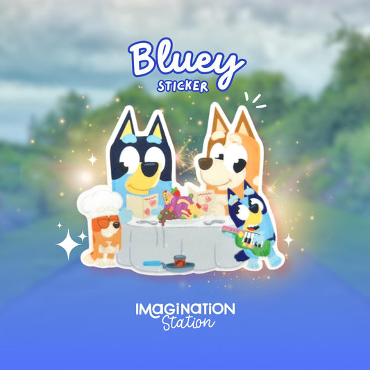 Bluey and Family Clear Glossy Sticker | Waterproof Vinyl Decal for Tumblers, Phone Cases & Laptops