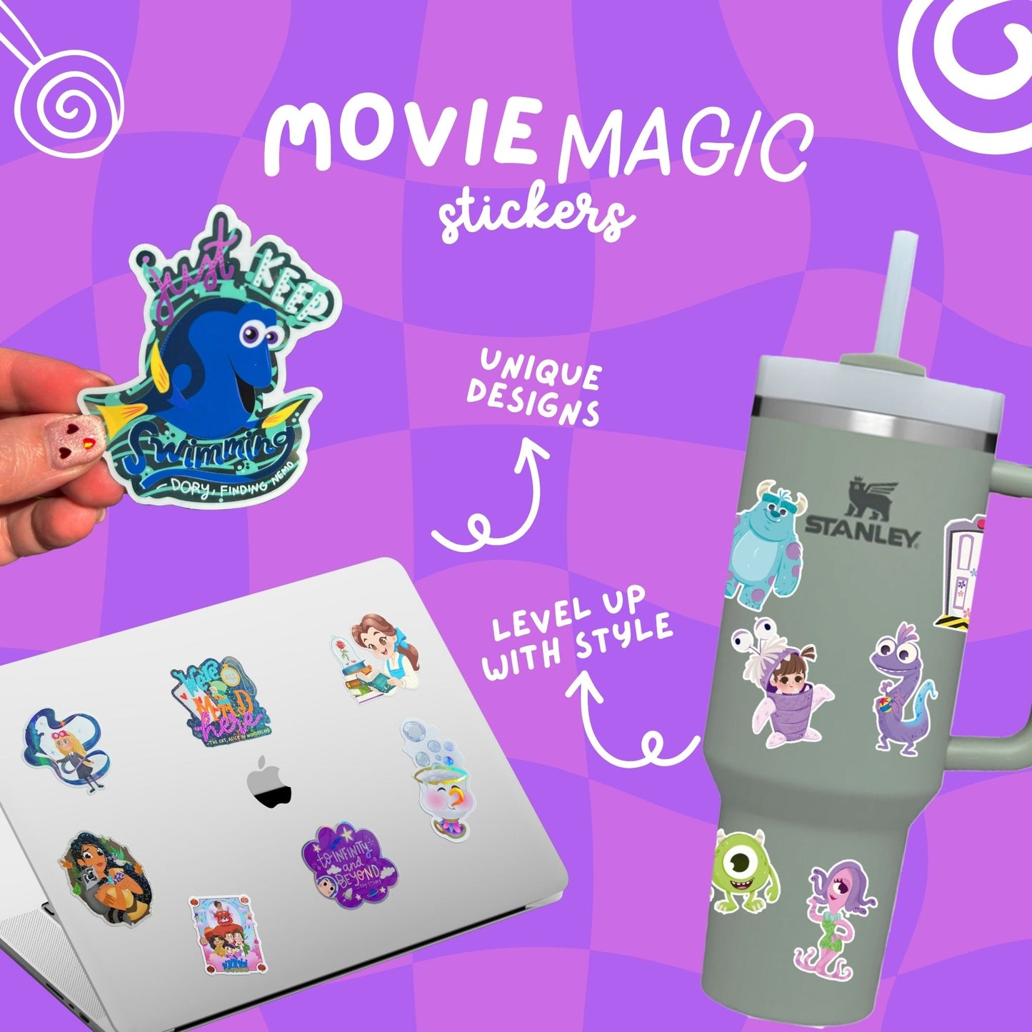 Powerpuff Girls Sticker – Pixie Dust Glossy Retro Cartoon Vinyl Decal for Laptop, Water Bottle & Journal