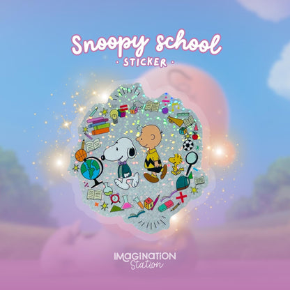 Snoopy & Charlie Brown Teacher Sticker – Glitter Glossy Waterproof Vinyl – Perfect Teacher Appreciation or Back-to-School Gift