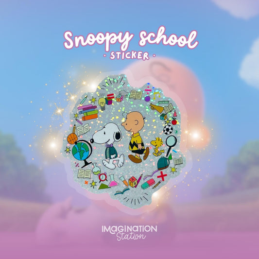 Snoopy & Charlie Brown Teacher Sticker – Glitter Glossy Waterproof Vinyl – Perfect Teacher Appreciation or Back-to-School Gift