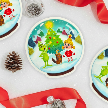 Grinch and Cindy Lou Who - Waterproof Glossy Effect Sticker