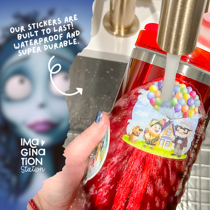 Custom 40oz Tumbler with Corpse Bride Glow in the Dark Sticker Sheet