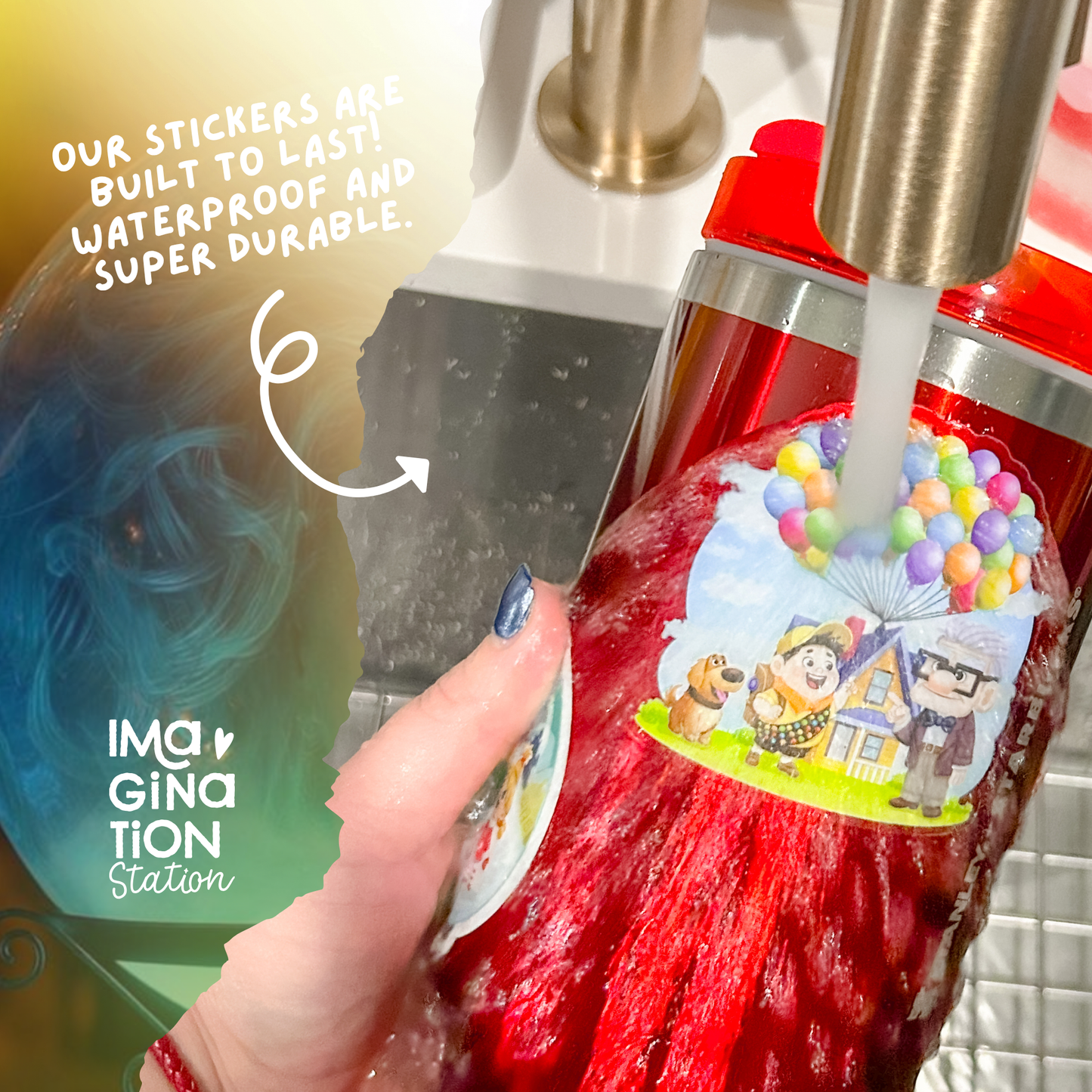 Custom 40oz Tumbler with The Haunted Mansion Glow in the Dark Sticker Sheet