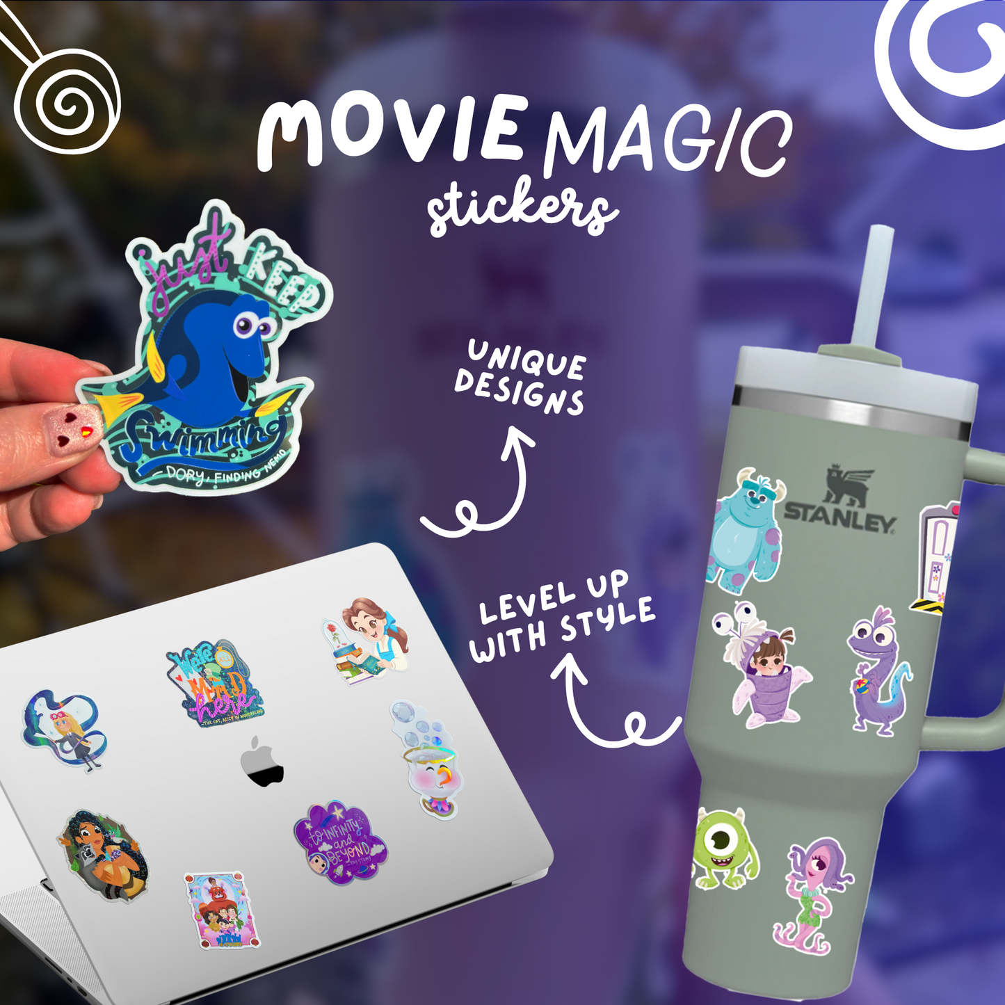 Mother Gothel Tangled Sticker | Glitter Glossy Disney Villain Vinyl | Rapunzel Villain Decal | Laptop Water Bottle Planner Decor