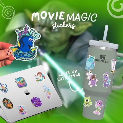 Yoda and Luke Skywalker Sticker - Waterproof Holographic Glossy