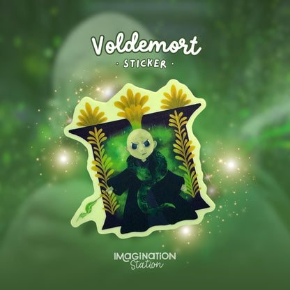 Voldemort Sticker Glow in the Dark Waterproof Vinyl Decal for Laptop Water Bottle Wizard Magic Gift for Fans
