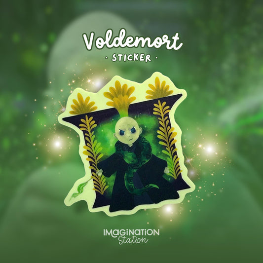 Voldemort Sticker Glow in the Dark Waterproof Vinyl Decal for Laptop Water Bottle Wizard Magic Gift for Fans