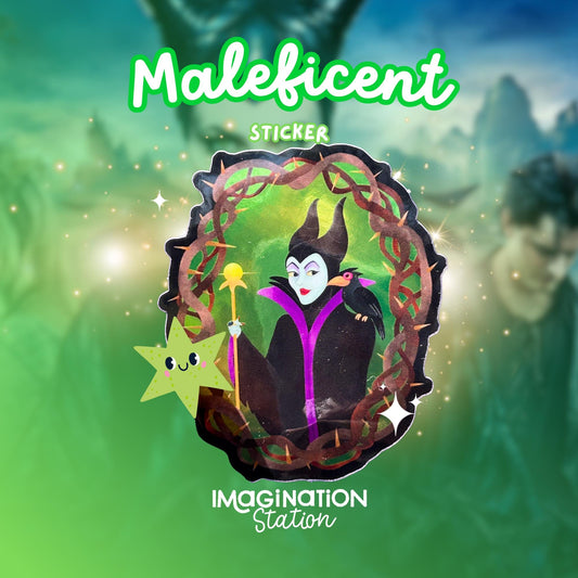 Maleficent Sticker – Mirror Glossy Disney Villain Vinyl Decal, Waterproof, Dark Fairy Mistress of Evil Sticker, Villain Fan Gift