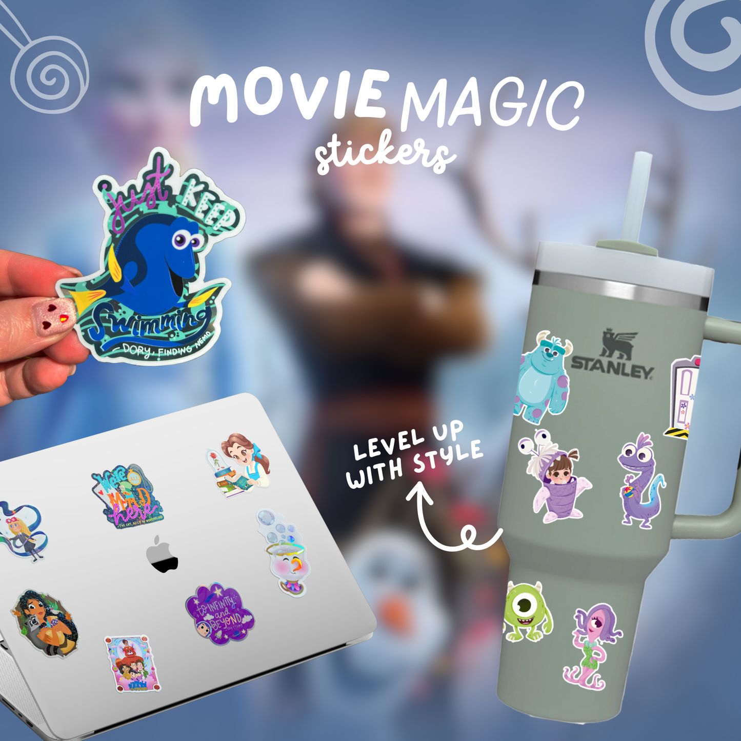 Frozen Waterproof Sticker - Pixie Dust Glossy Effect