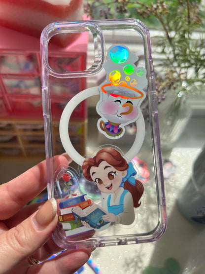 Belle Sticker – Book-Loving Princess Magic in Clear Glossy Vinyl!