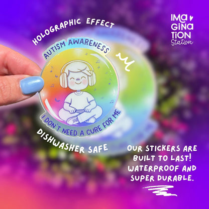 Autism Awareness Quote Sticker for Laptop Water Bottle Decor Holographic Matte Vinyl Neurodivergent Pride Decal Empowerment Gift Idea