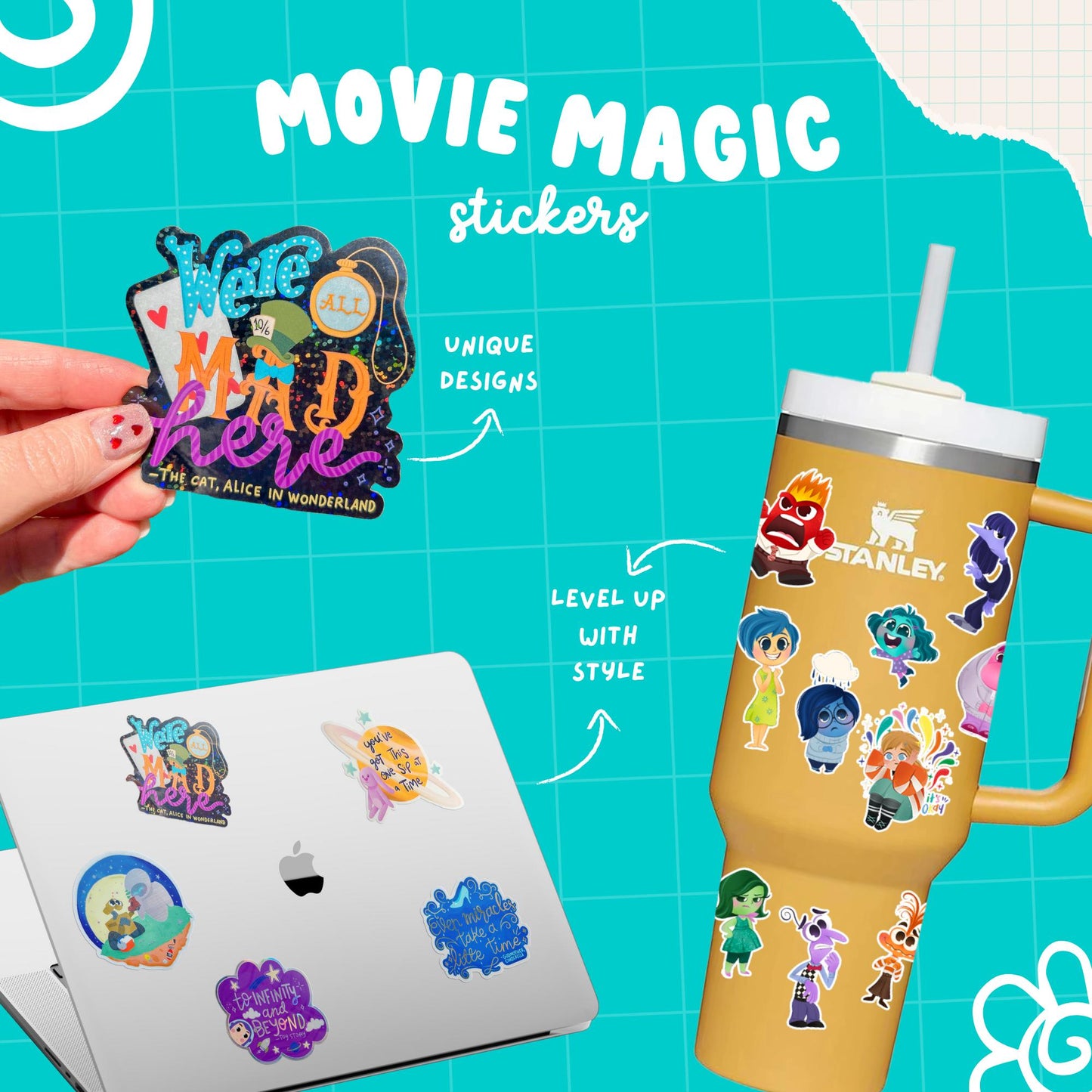 Mickey & Minnie Gondola Ride Sticker – Clear Waterproof Vinyl – Romantic Disney Castle Fireworks Decal