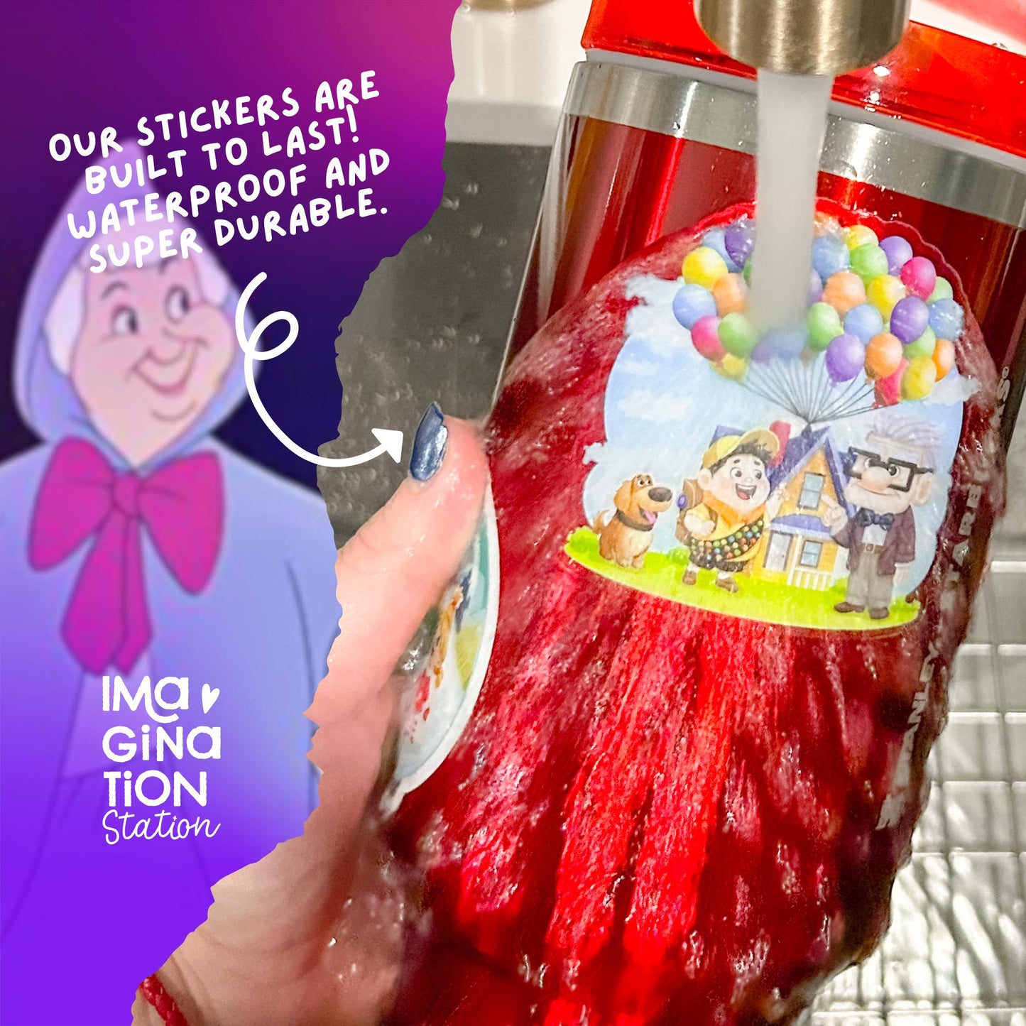 Fairy Godmother Sticker, Cinderella Vinyl Decal, Pixie Dust Glossy Waterproof Sticker, Magical Disney Sticker