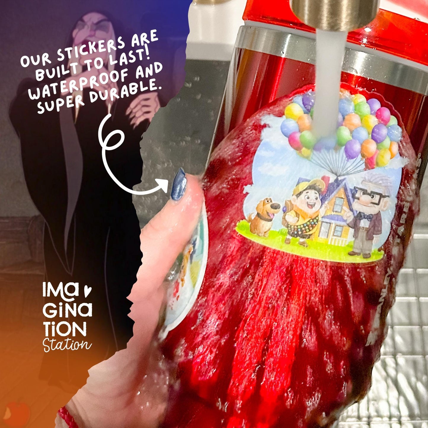 Queen Grimhilde, Snow White Evil Queen Sticker, Queen Grimhilde Villain Vinyl, Pixie Dust Glossy Waterproof Decal, Disney Villains Laptop Water Bottle Sticker