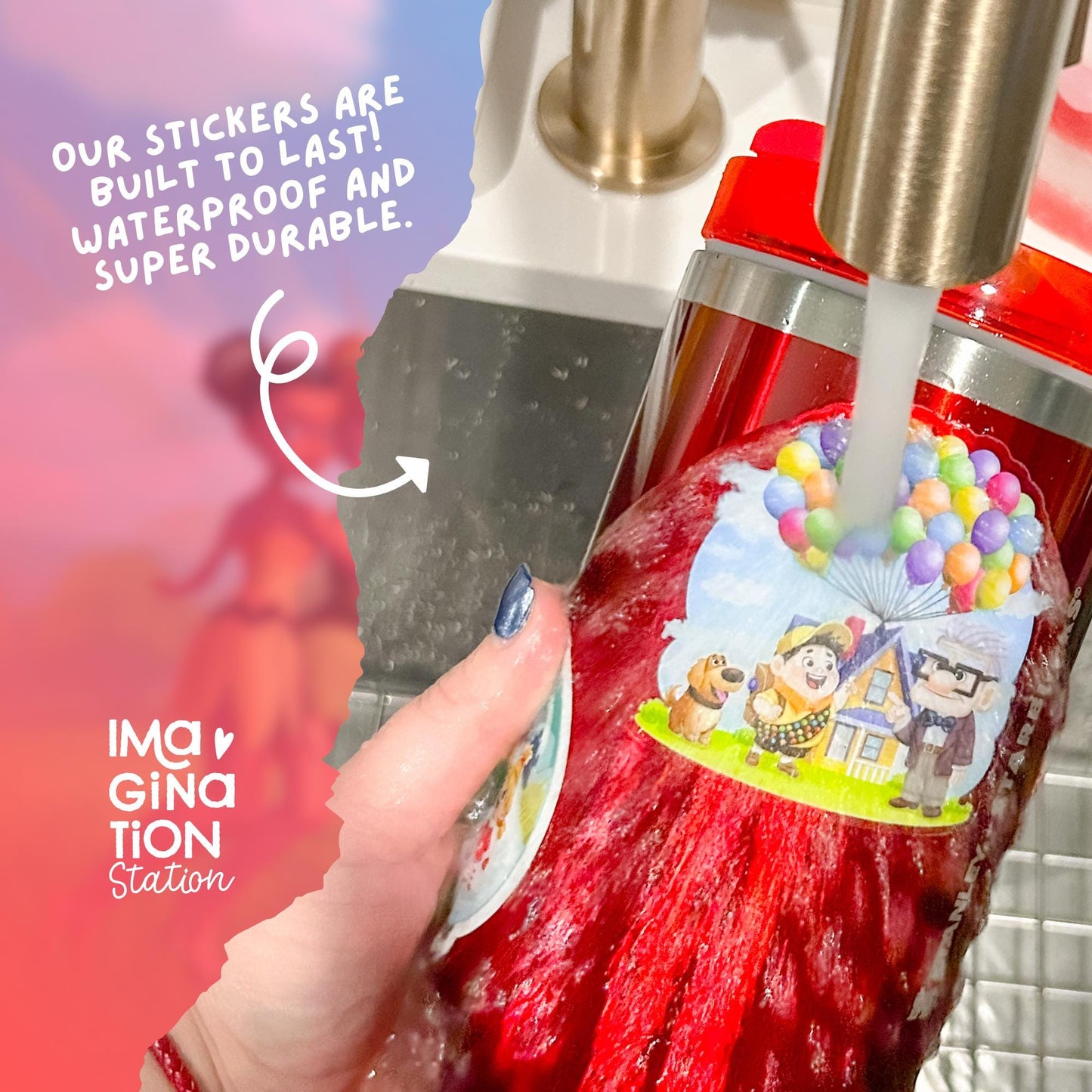 Tinkerbell Tumbler Sticker Set for 40oz Cup Decor Waterproof Vinyl Fairy Decal Gift Bundle with Straw Disney Pixie Dust for