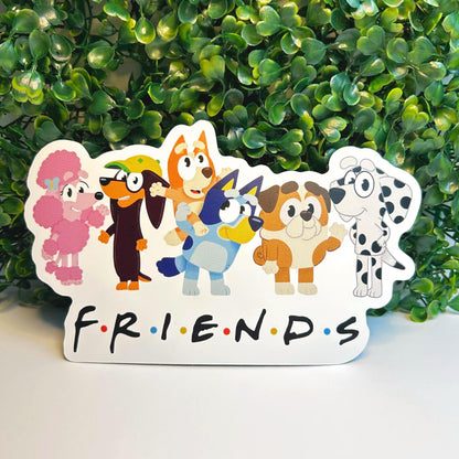 Bluey Friends Car Magnet, Waterproof Disney Car Decal, Bluey Inspired Friends TV Show Magnet, 7"x4.13"