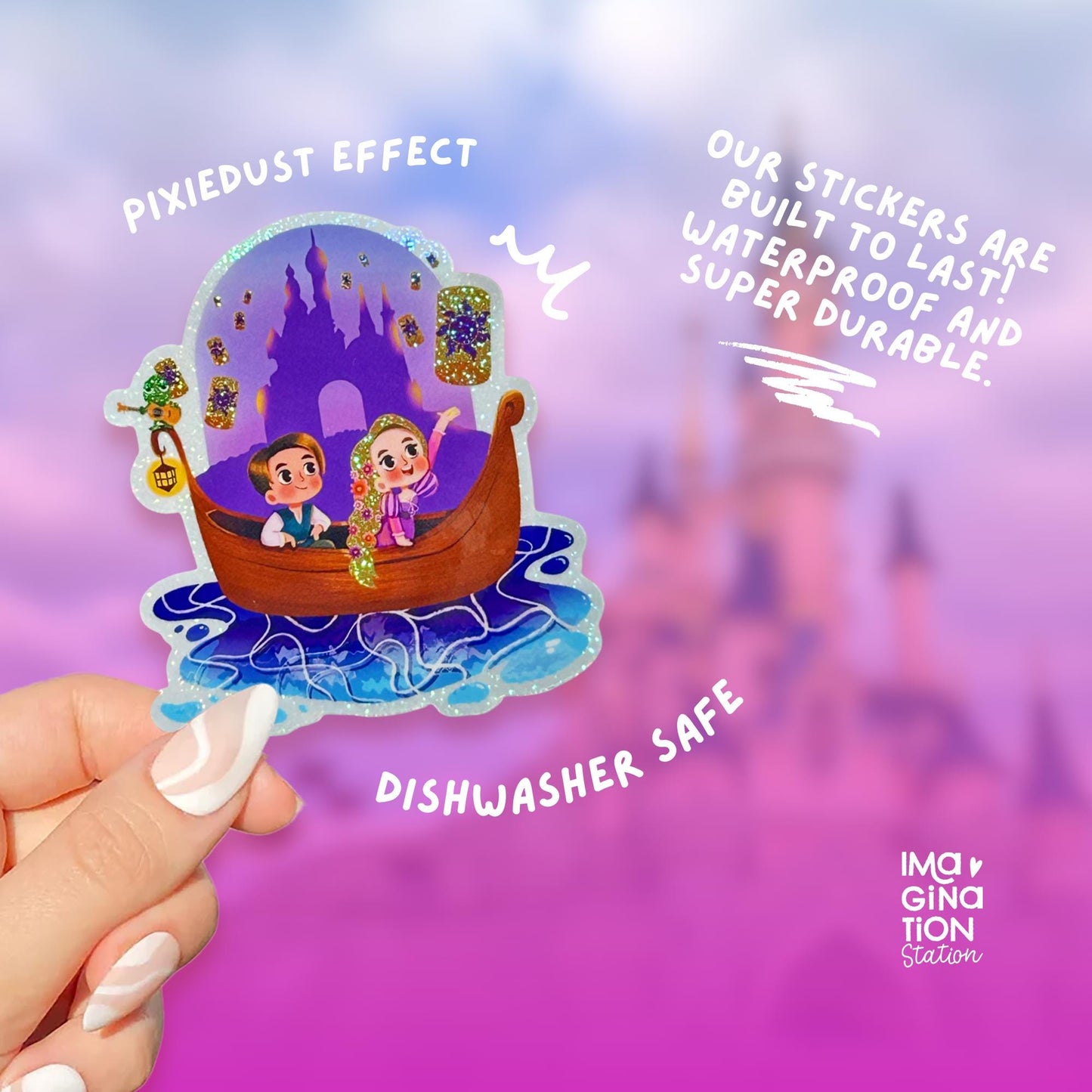 Rapunzel Tangled Sticker | Pixie Dust Glossy Waterproof Vinyl | Fairytale Disney Princess Decal for Tumblers, Laptops & Journals