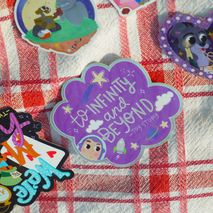 Buzz Lightyear Sticker - Holographic Toy Story Decal - Waterproof Vinyl Sticker for Tumblers, Laptops & Water Bottles