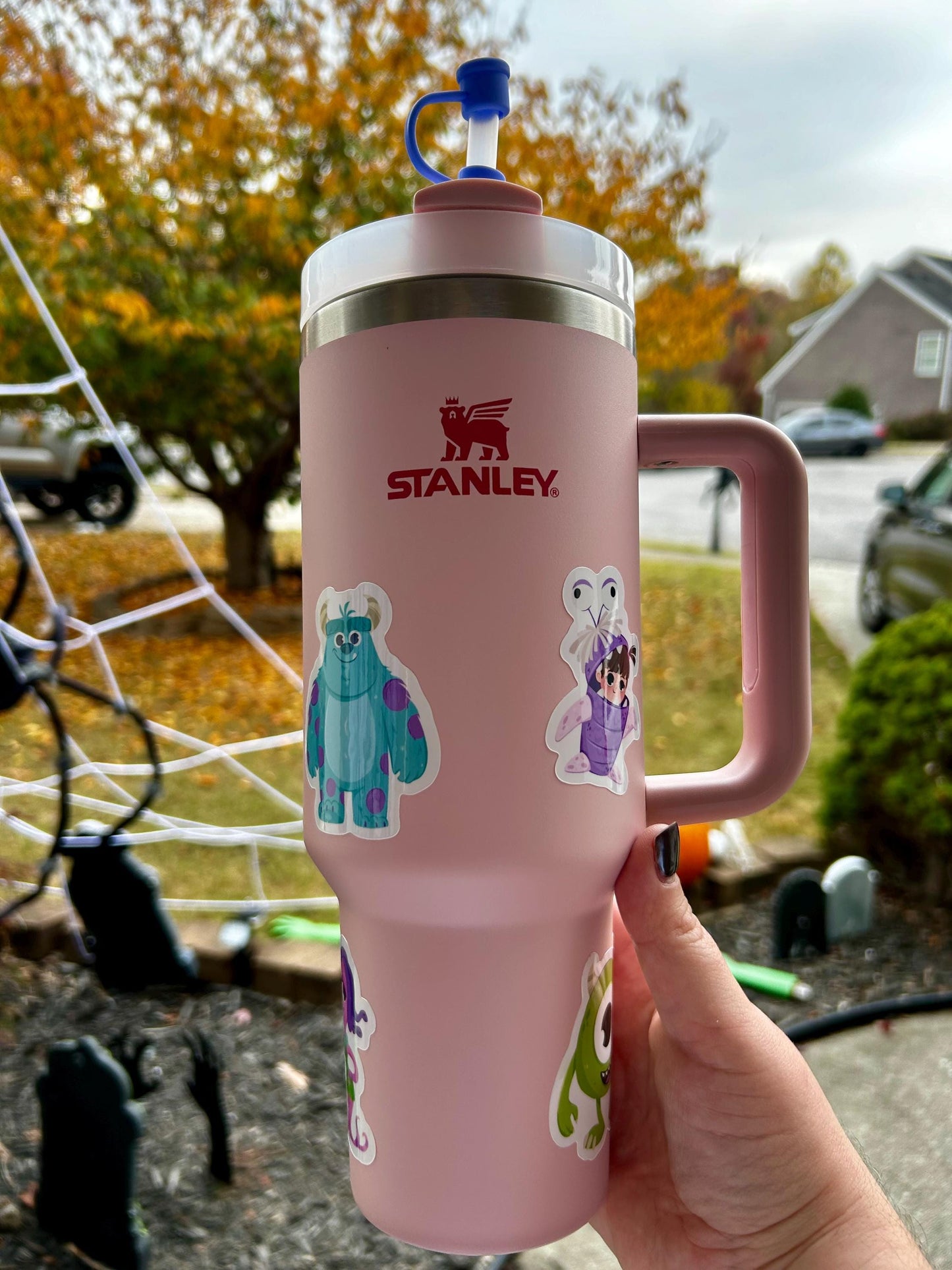 Personalized Monsters, Inc Tumbler & Waterproof  Sticker Duo – Stylish and Fun 2-Pack