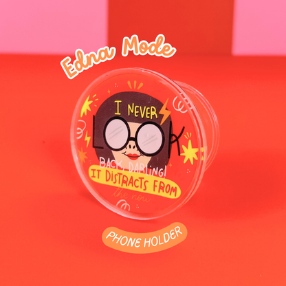Edna Mode Costume Phone Holder - Clear Acrylic Airbag Grip - The Incredibles Inspired Phone Grip