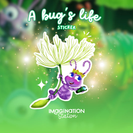 A Bug’s Life Dot Vinyl Sticker – Waterproof Transparent Glossy Decal for Laptop, Water Bottle, Car