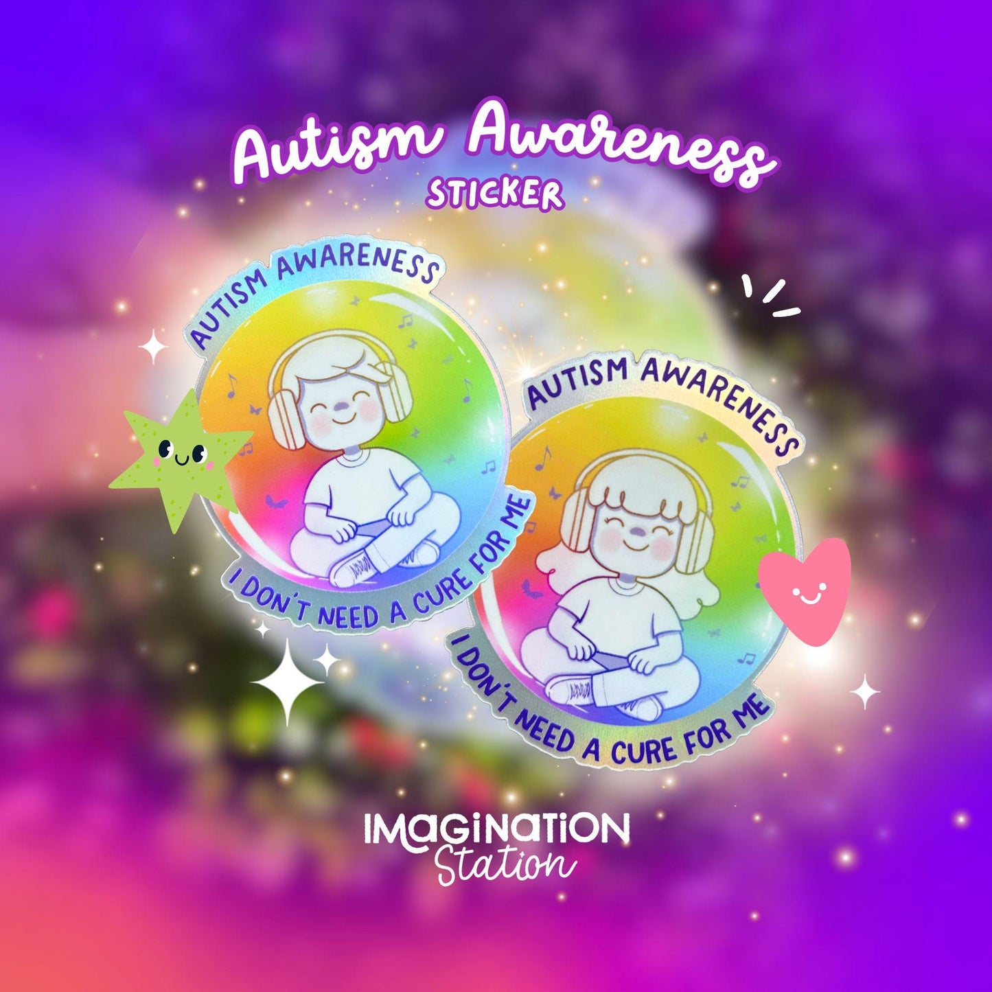 Autism Awareness Quote Sticker for Laptop Water Bottle Decor Holographic Matte Vinyl Neurodivergent Pride Decal Empowerment Gift Idea