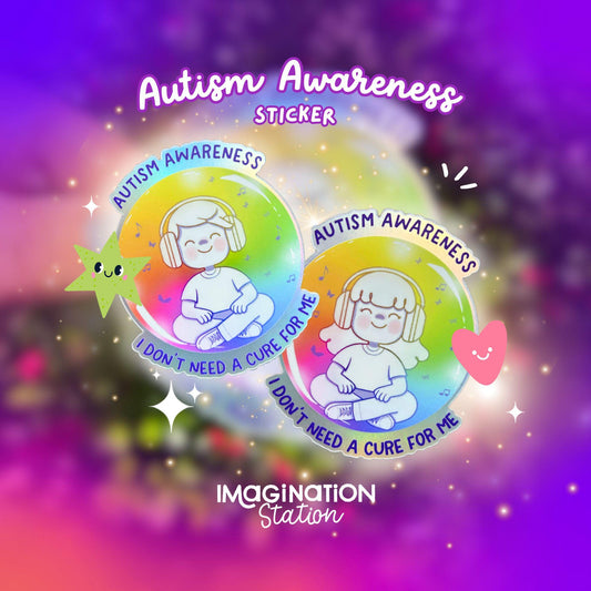 Autism Awareness Quote Sticker for Laptop Water Bottle Decor Holographic Matte Vinyl Neurodivergent Pride Decal Empowerment Gift Idea