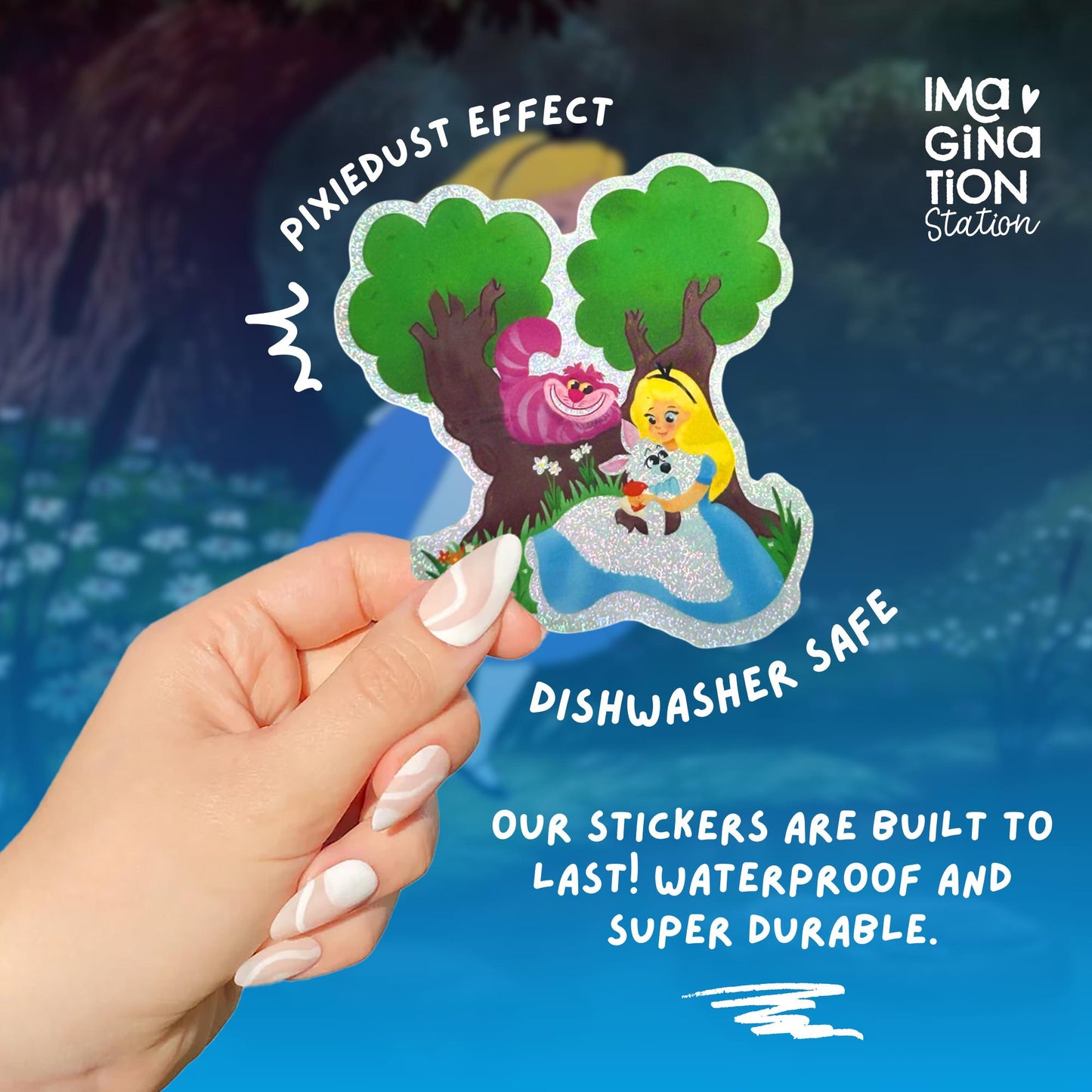 Alice in Wonderland Pixie Dust Sticker – Waterproof Glossy Vinyl Decal for Laptop, Tumbler & Journal