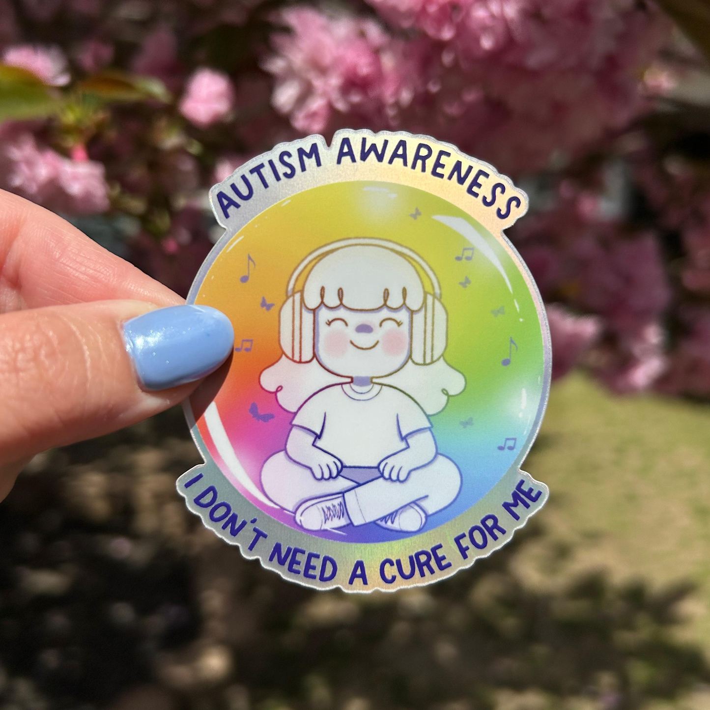 Autism Awareness Quote Sticker for Laptop Water Bottle Decor Holographic Matte Vinyl Neurodivergent Pride Decal Empowerment Gift Idea