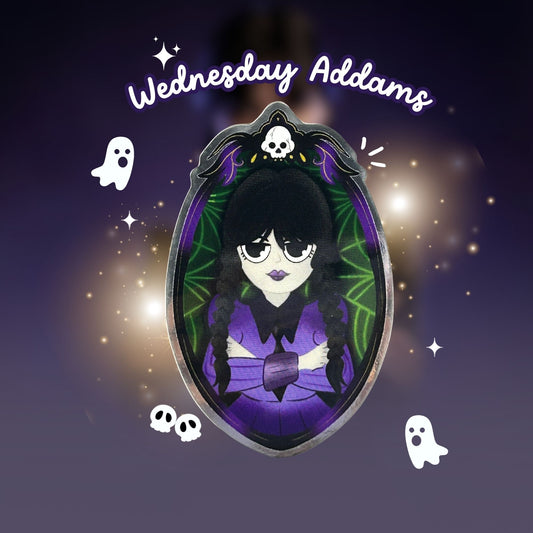 Wednesday Addams Mirror Sticker Effect - Gothic Decor