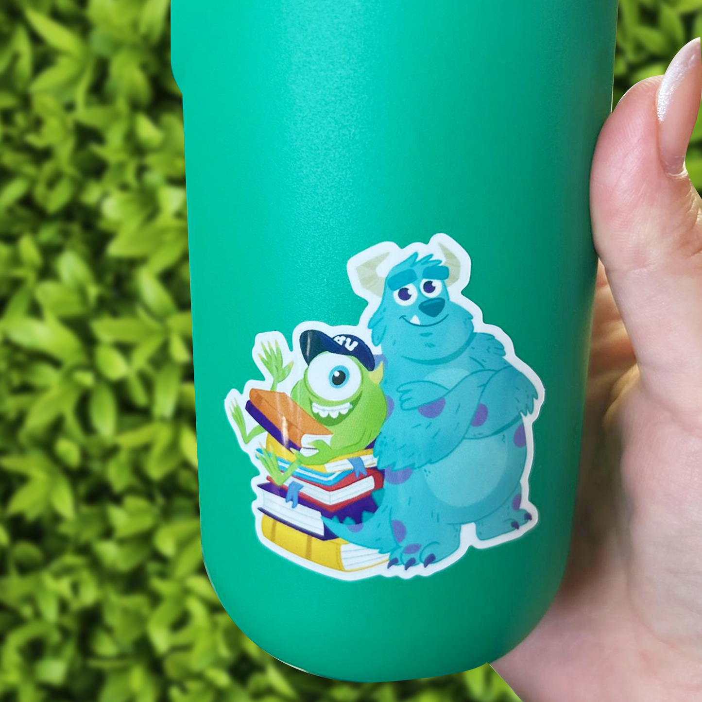 Monsters Inc Sticker – Mike & Sulley Waterproof Clear Glossy Vinyl Decal for Laptop, Water Bottle & Planner