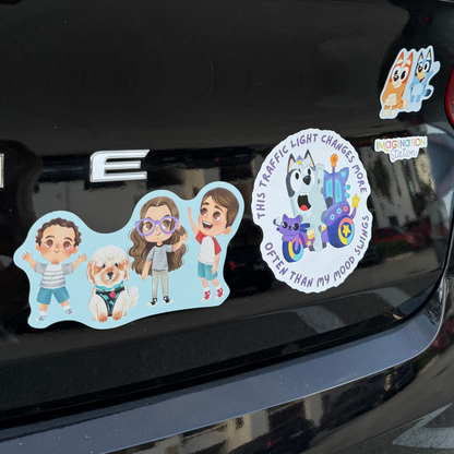 Bluey Muffin Mood Swings Waterproof Car Magnet – Funny Bluey Quote
