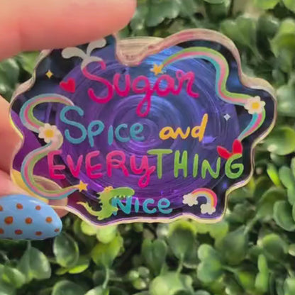 PowerPuff Girls Quote Holographic Phone Holder - Acrylic Stand